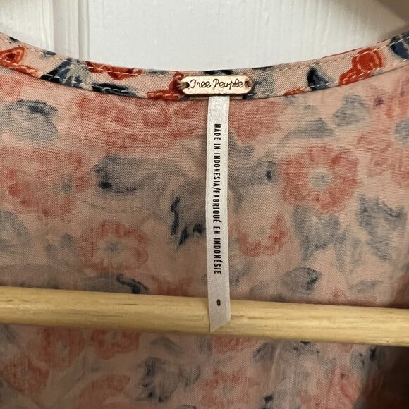 Free People Floral Tie Waist Ruffle Short Surf Date Jumpsuit Romper Sz 0 - Picture 15 of 15